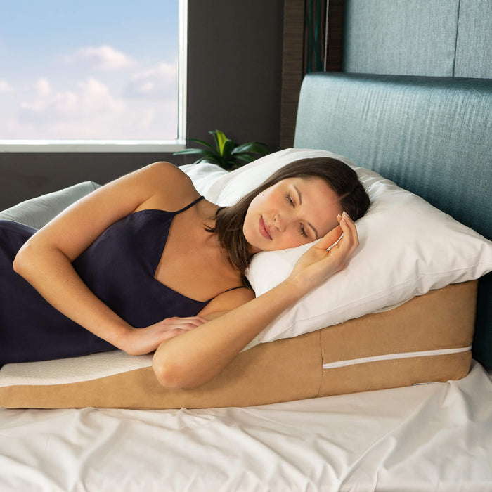 Wavy Contoured Bed Wedge Acid Reflux Pillow with Gel Infused Cooling Memory Foam