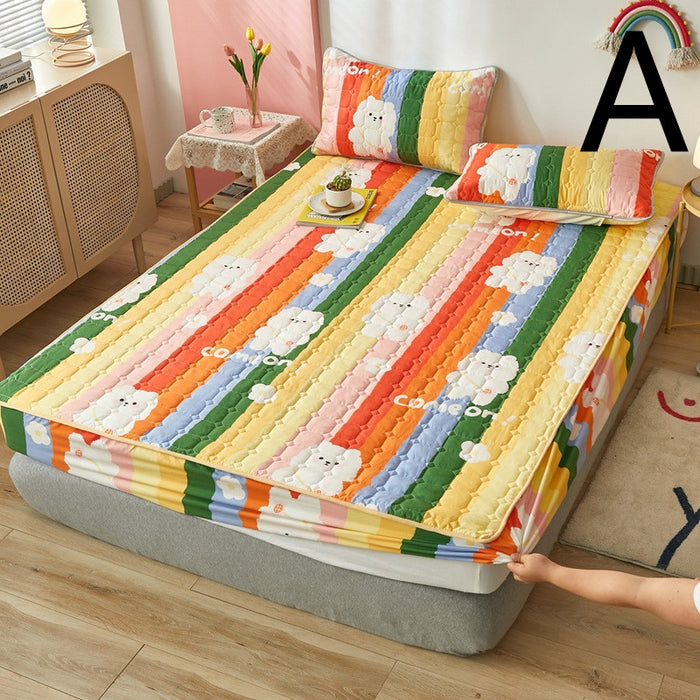 Padded Bed Sheet One-piece Waterproof Padded Non-slip Fixed Mattress Protector