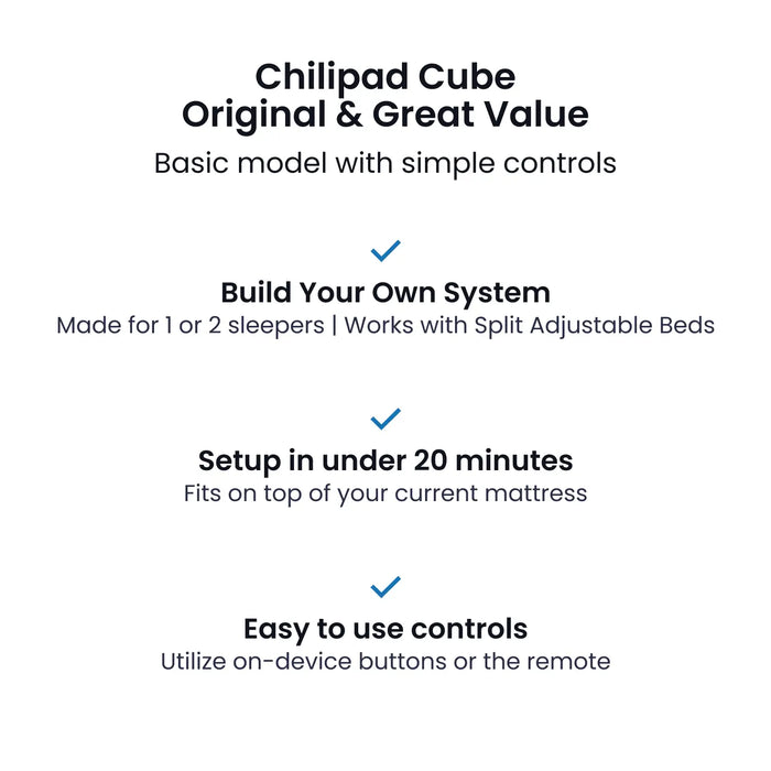 Chilipad Cube Bed Cooling System With 1 Year Limited Warranty