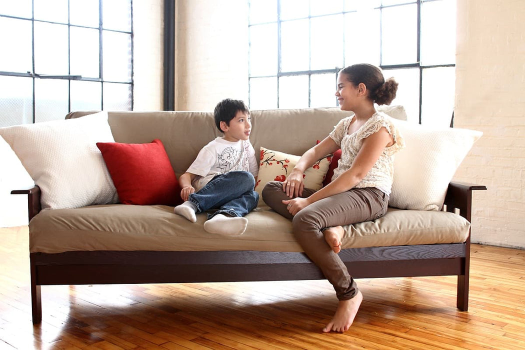 Green Cotton and Wool Dreamton Futon