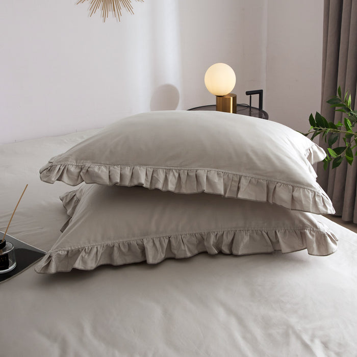 DM808T | Twin Size 4 piece Duvet Cover Set Ruffled Bedding 100% Cotton