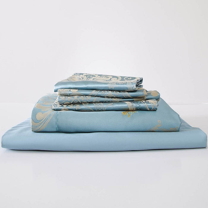 Duvet Cover 6 Piece Set Jacquard Bedding, Queen Size - Lille by Dolce Mela