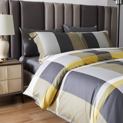 Duvet Cover Set, Queen Size 6 Piece Cotton Bedding - Pompeii by Dolce Mela