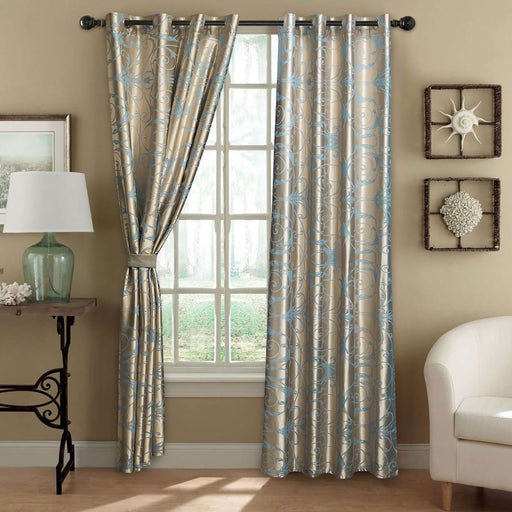 Curtains Damask Jacquard, Grommet, Semi-Blackout, Tall 60x100 inches