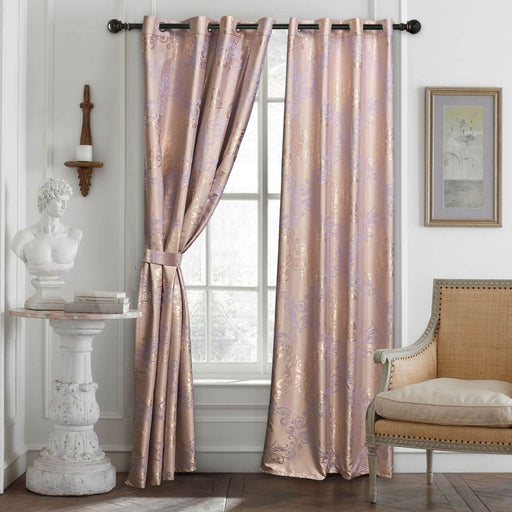 Curtains Damask Jacquard, Grommet, Semi-Blackout, Tall 60x100 inches