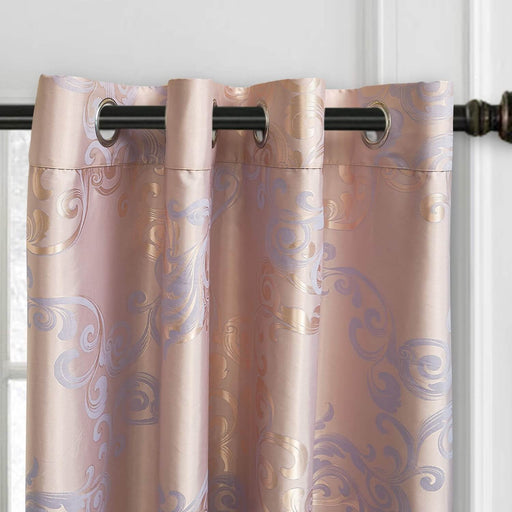 Curtains Damask Jacquard, Grommet, Semi-Blackout, Tall 60x100 inches