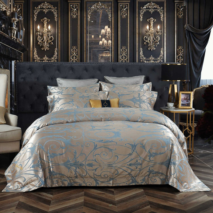 DM800K | King Size Duvet Cover Set Jacquard Top & 100% Cotton Inside