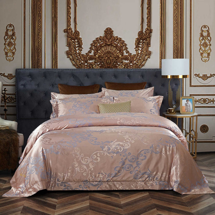 DM801K | King Size Duvet Cover Set Jacquard Top & 100% Cotton Inside