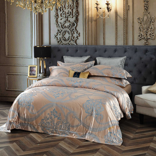 DM803Q | Queen Size Duvet Cover Set Jacquard Top & 100% Cotton Inside