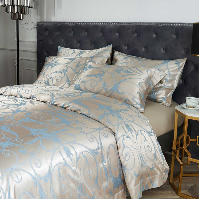 DM800K | King Size Duvet Cover Set Jacquard Top & 100% Cotton Inside