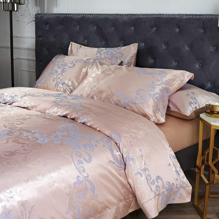 DM801K | King Size Duvet Cover Set Jacquard Top & 100% Cotton Inside