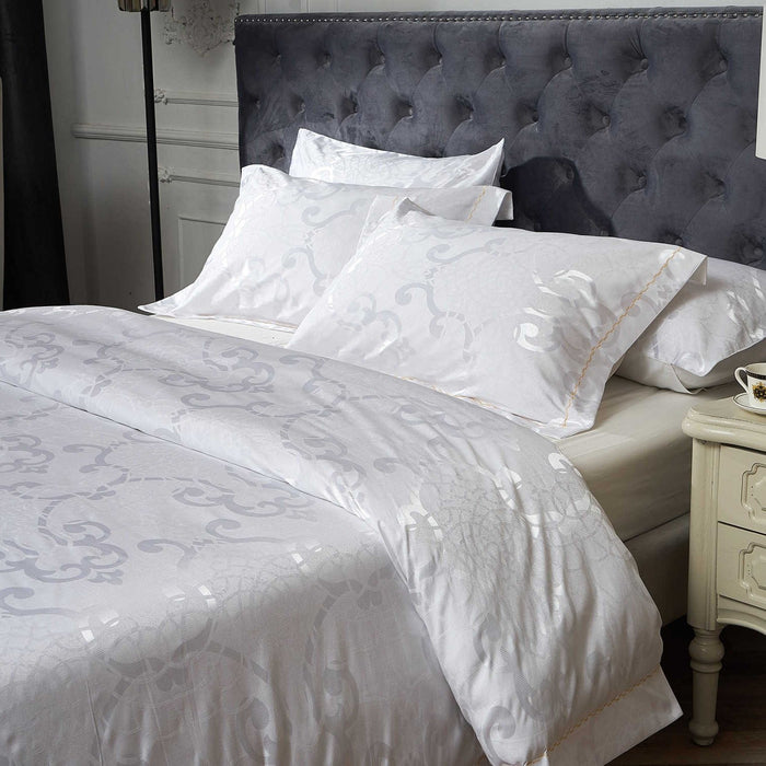 DM806K | King Size Duvet Cover Set Jacquard Top & 100% Cotton Inside
