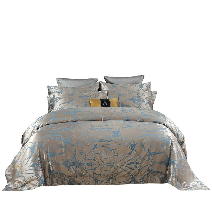 DM800K | King Size Duvet Cover Set Jacquard Top & 100% Cotton Inside