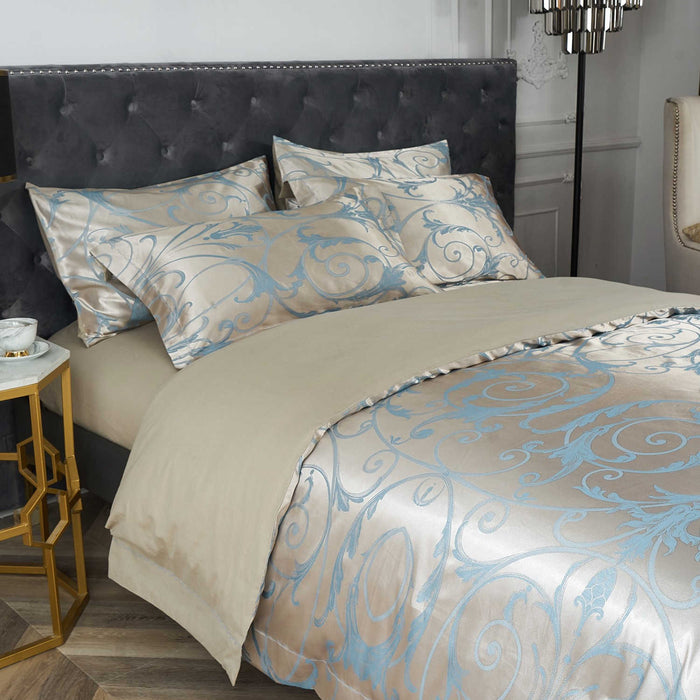 DM800K | King Size Duvet Cover Set Jacquard Top & 100% Cotton Inside
