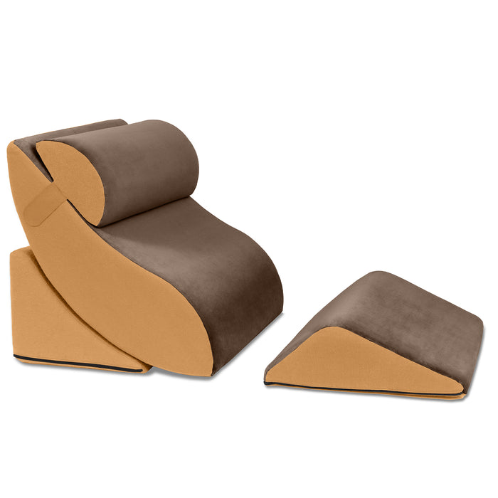 Kind Bed Orthopedic Support Wedge Pillow Comfort System, Mocha/Camel