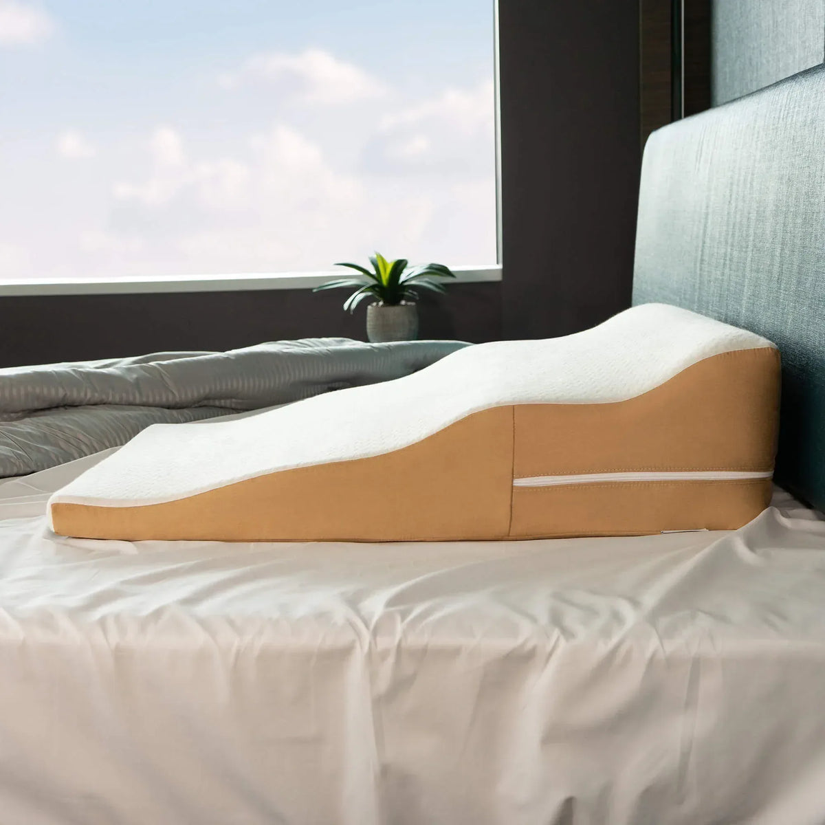 Wavy Contoured Bed Wedge Acid Reflux Pillow with Gel Infused Cooling Memory Foam - Scofa, LLC