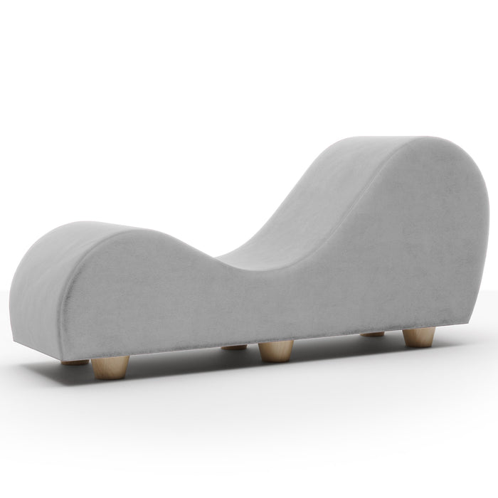 Avana Yoga Chaise Lounge Chair with Feet, Velvish Grey