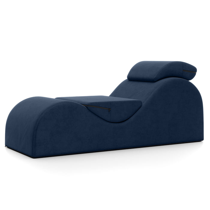 Avana Luvu Lounger - Elegant Chaise Lounge Chair for Yoga, Exercise, Stretching, Massage and More - High Density Foam Core, Ink Blue