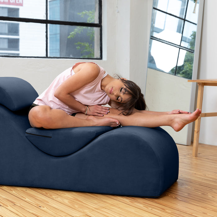 Luvu Lounger - Elegant Chaise Lounge Chair for Yoga, Exercise, Stretching, Massage and More - High Density Foam Core