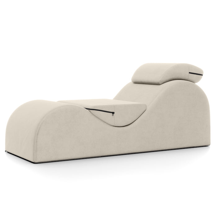 Avana Luvu Lounger - Elegant Chaise Lounge Chair for Yoga, Exercise, Stretching, Massage and More - High Density Foam Core, Buckwheat