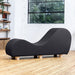 Avana Yoga Chaise Lounge Chair with Feet, Faux Leather Black