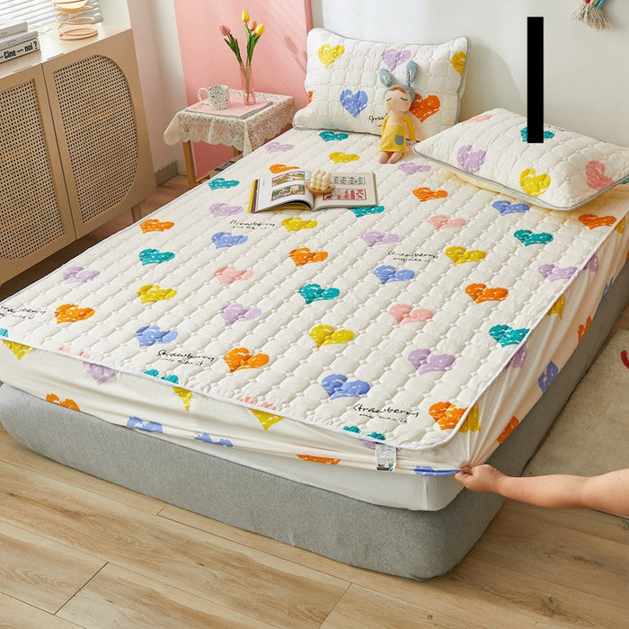 Padded Bed Sheet One-piece Waterproof Padded Non-slip Fixed Mattress Protector