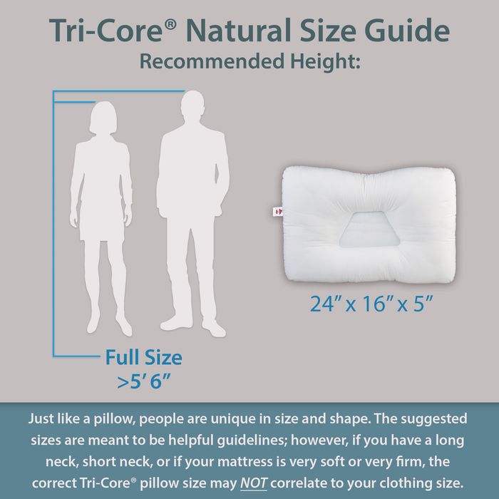 Tri-Core Natural Cervical Support Pillow with Premium Organic Cotton Shell