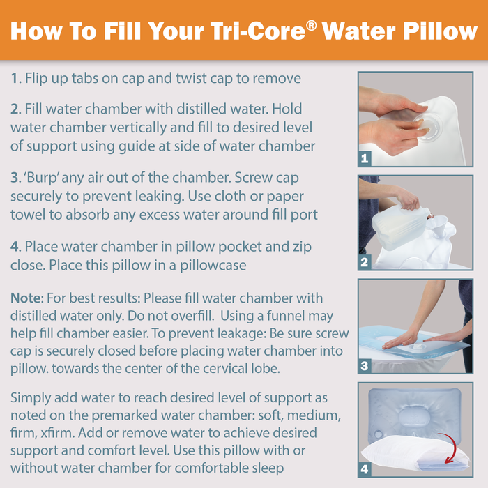 Tri-Core Water Pillow Adjustable Cervical Support Pillow