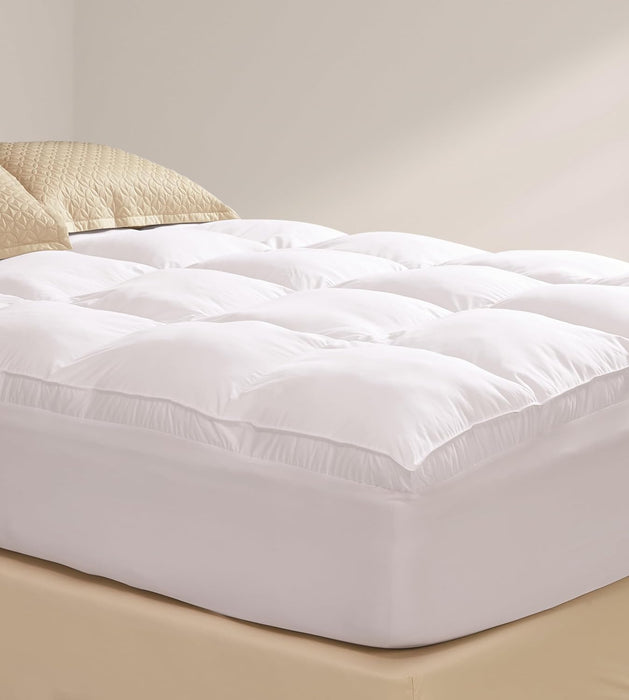 Mattress Topper | 50% Duck Down, 50% Duck Feather, 100% Cotton Twill Weave