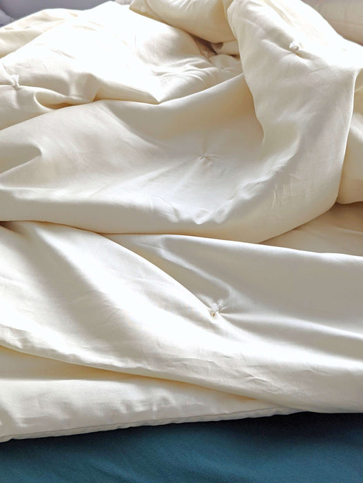 GOTS Organic Cotton Sateen Duvet Covers in White