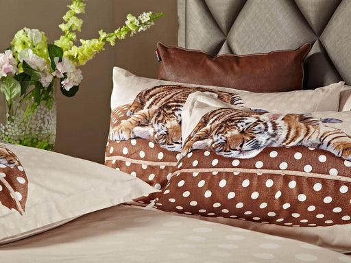 Twin Size Duvet Cover Sheets Set, Sleepy Tiger