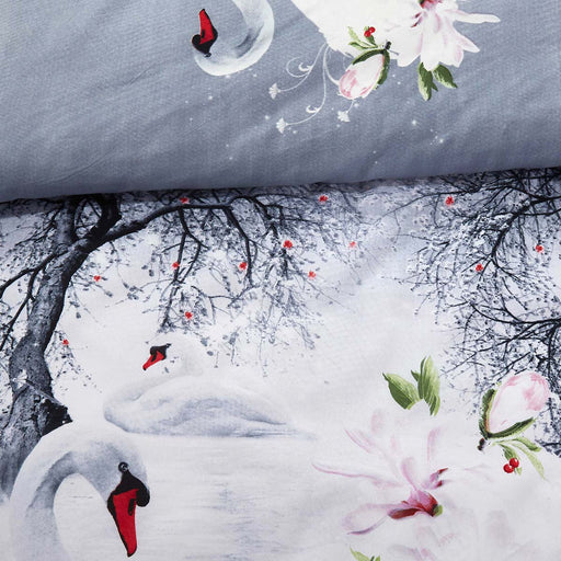 Duvet Cover Set, Queen size Pictorial Bedding, Dolce Mela - Mute Swan DM705Q