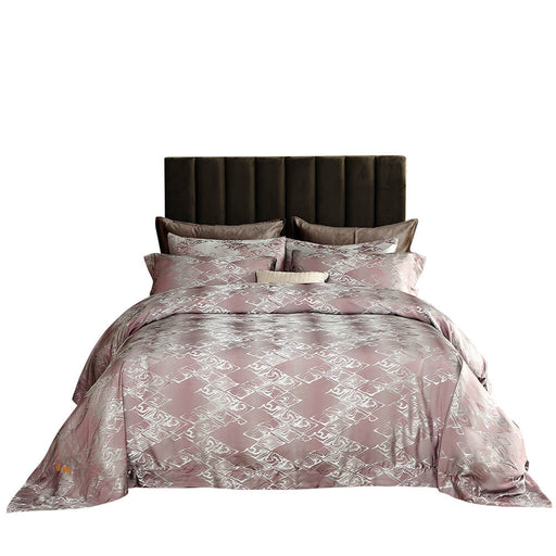 King Size Duvet Cover Set, 6 Piece Luxury Jacquard Bedding, Dolce Mela Hollywood DM714K