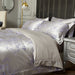 Queen Size Duvet Cover Set, 6 Piece Luxury Jacquard Bedding, Dolce Mela Munich DM720Q