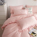 DM808K | King Size 6 piece Duvet Cover Set Ruffled Bedding 100% Cotton 