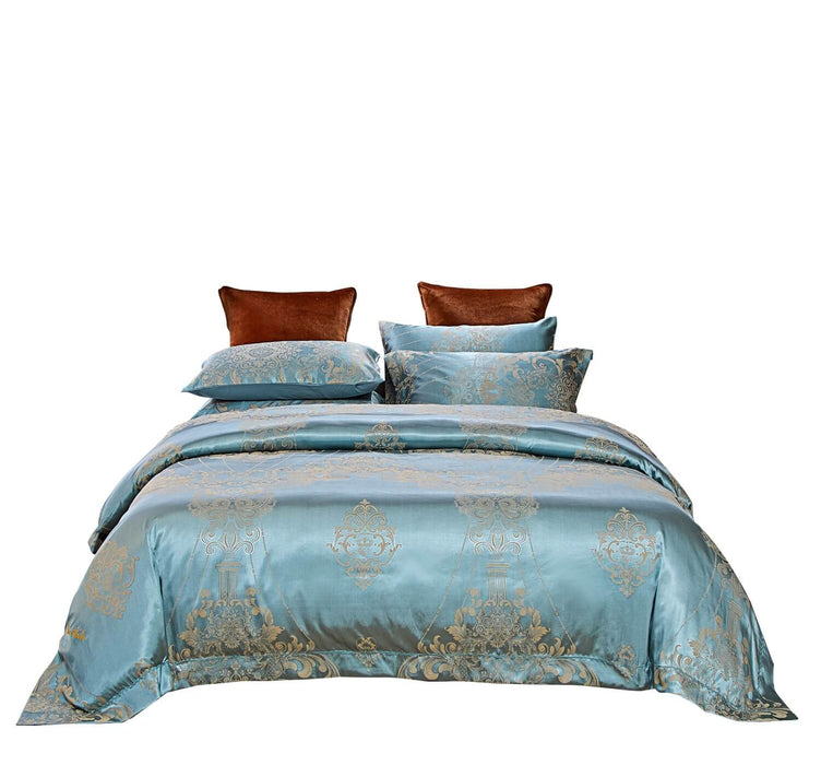 Duvet Cover 6 Piece Set Jacquard Bedding, King Size - Lille by Dolce Mela