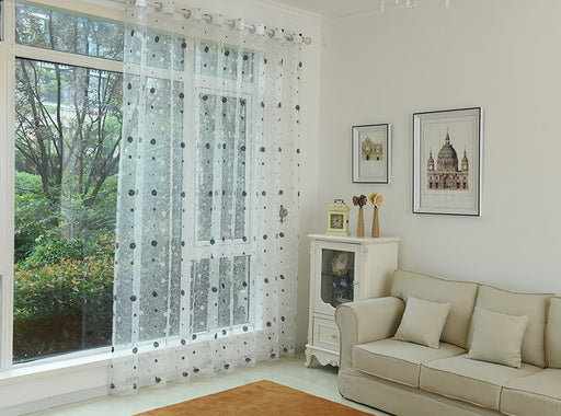 Window Sheer Curtains Panel, Pearly