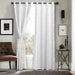 White Curtains Damask Jacquard, Grommet, Semi-Blackout, Tall 60x100 inches