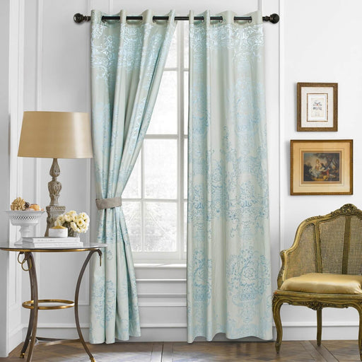 Curtains Damask Jacquard Grommet Semi-Blackout, Tall 60x100, Reims by Dolce-Mela