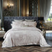 DM802K | King Size Duvet Cover Set Jacquard Top & 100% Cotton Inside 