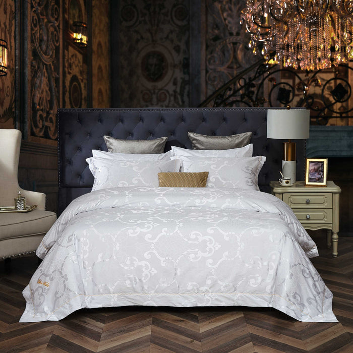 DM806Q | Queen Size Duvet Cover Set Jacquard Top & 100% Cotton Inside 